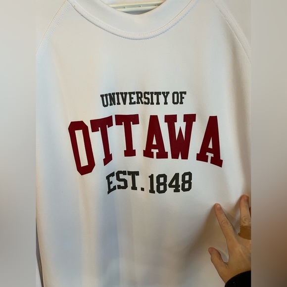EUC University of Ottawa Performance Crew neck sweatshirt White Large L - Picture 4 of 8